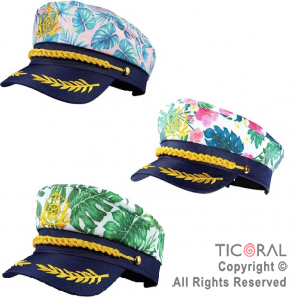 SOMBRERO GORRO CAPITAN FLOREADO SURTIDO x 1